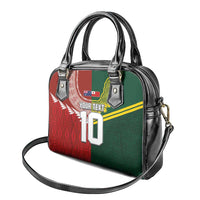 Custom Mate Ma'a Tonga and Australia Kangaroo Shoulder Handbag Nation Seal with Mascot Aboriginal and Tongan Kupesi Ngatu Art LT03 - Polynesian Pride