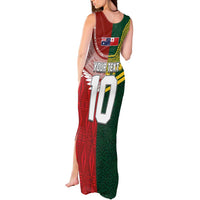 Custom Mate Ma'a Tonga and Australia Kangaroo Tank Maxi Dress Nation Seal with Mascot Aboriginal and Tongan Kupesi Ngatu Art LT03 - Polynesian Pride