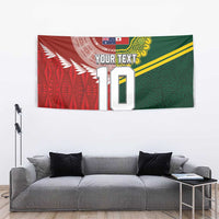Custom Mate Ma'a Tonga and Australia Kangaroo Tapestry Nation Seal with Mascot Aboriginal and Tongan Kupesi Ngatu Art LT03 - Polynesian Pride
