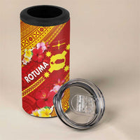 Rotuma Island 4 in 1 Can Cooler Tumbler Fijian Tapa with Polynesian Art and Hibiscus LT03 - Polynesian Pride