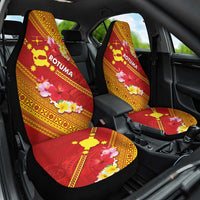 Rotuma Island Car Seat Cover Fijian Tapa with Polynesian Art and Hibiscus LT03 One Size Red - Polynesian Pride