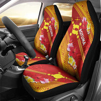 Rotuma Island Car Seat Cover Fijian Tapa with Polynesian Art and Hibiscus LT03 - Polynesian Pride