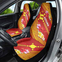 Rotuma Island Car Seat Cover Fijian Tapa with Polynesian Art and Hibiscus LT03 - Polynesian Pride