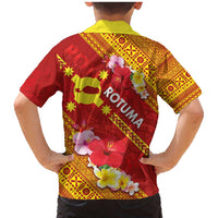 Rotuma Island Family Matching Mermaid Dress and Hawaiian Shirt Fijian Tapa with Polynesian Art and Hibiscus LT03 - Polynesian Pride