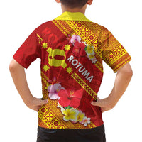 Rotuma Island Family Matching Off Shoulder Short Dress and Hawaiian Shirt Fijian Tapa with Polynesian Art and Hibiscus LT03 - Polynesian Pride