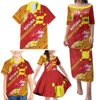 Rotuma Island Family Matching Puletasi and Hawaiian Shirt Fijian Tapa with Polynesian Art and Hibiscus LT03 - Polynesian Pride
