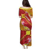 Rotuma Island Family Matching Puletasi and Hawaiian Shirt Fijian Tapa with Polynesian Art and Hibiscus LT03 - Polynesian Pride