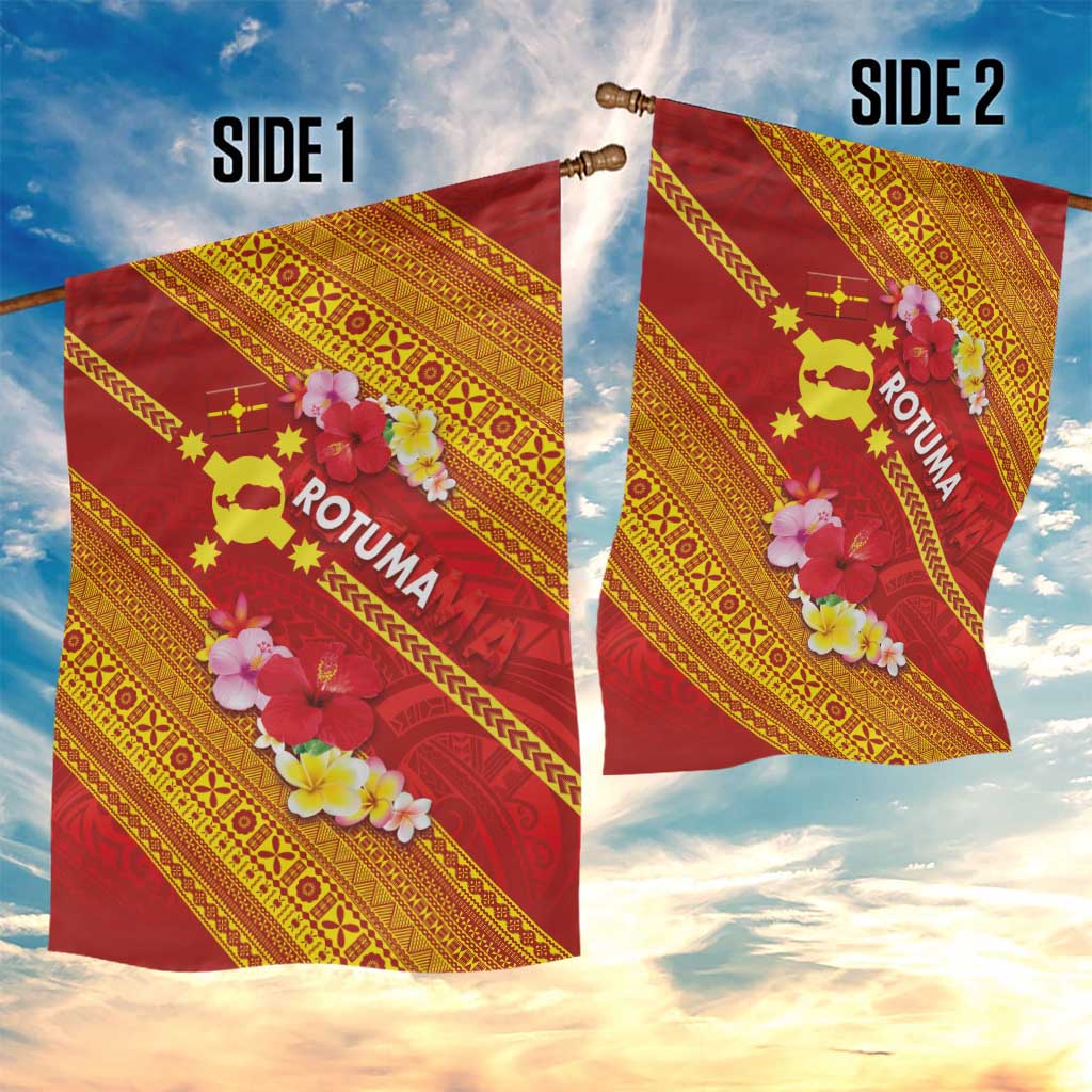 Rotuma Island Garden Flag Fijian Tapa with Polynesian Art and Hibiscus LT03 - Polynesian Pride