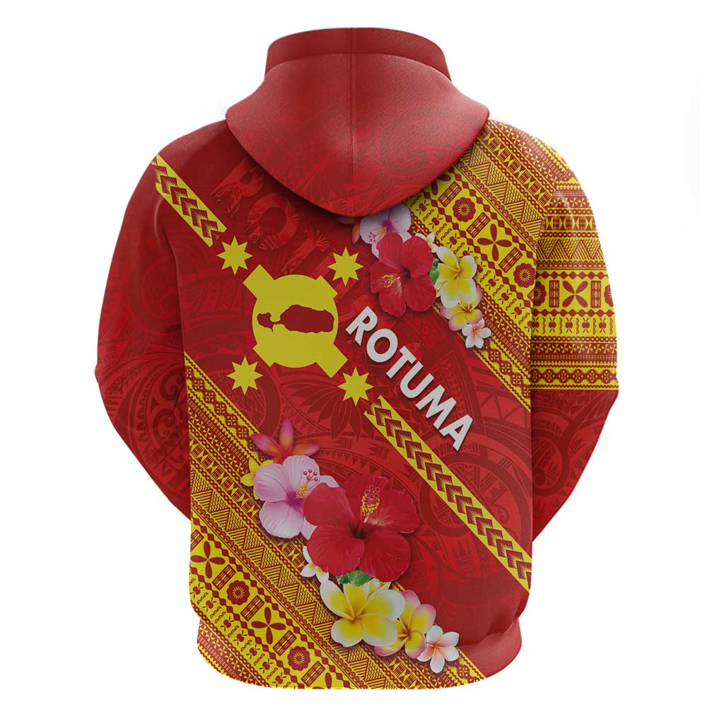 Rotuma Island Hoodie Fijian Tapa with Polynesian Art and Hibiscus LT03 - Polynesian Pride