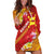 Rotuma Island Hoodie Dress Fijian Tapa with Polynesian Art and Hibiscus