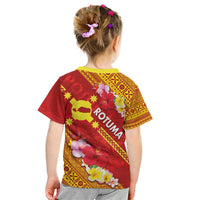 Rotuma Island Kid T Shirt Fijian Tapa with Polynesian Art and Hibiscus LT03 - Polynesian Pride