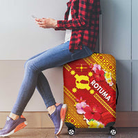 Rotuma Island Luggage Cover Fijian Tapa with Polynesian Art and Hibiscus LT03 - Polynesian Pride