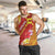 Rotuma Island Men Tank Top Fijian Tapa with Polynesian Art and Hibiscus