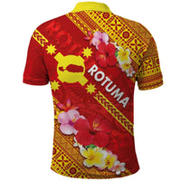Rotuma Island Polo Shirt Fijian Tapa with Polynesian Art and Hibiscus LT03 - Polynesian Pride