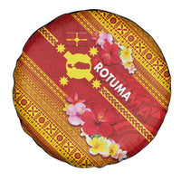 Rotuma Island Spare Tire Cover Fijian Tapa with Polynesian Art and Hibiscus LT03 - Polynesian Pride