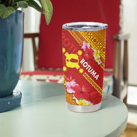 Rotuma Island Tumbler Cup Fijian Tapa with Polynesian Art and Hibiscus LT03 - Polynesian Pride