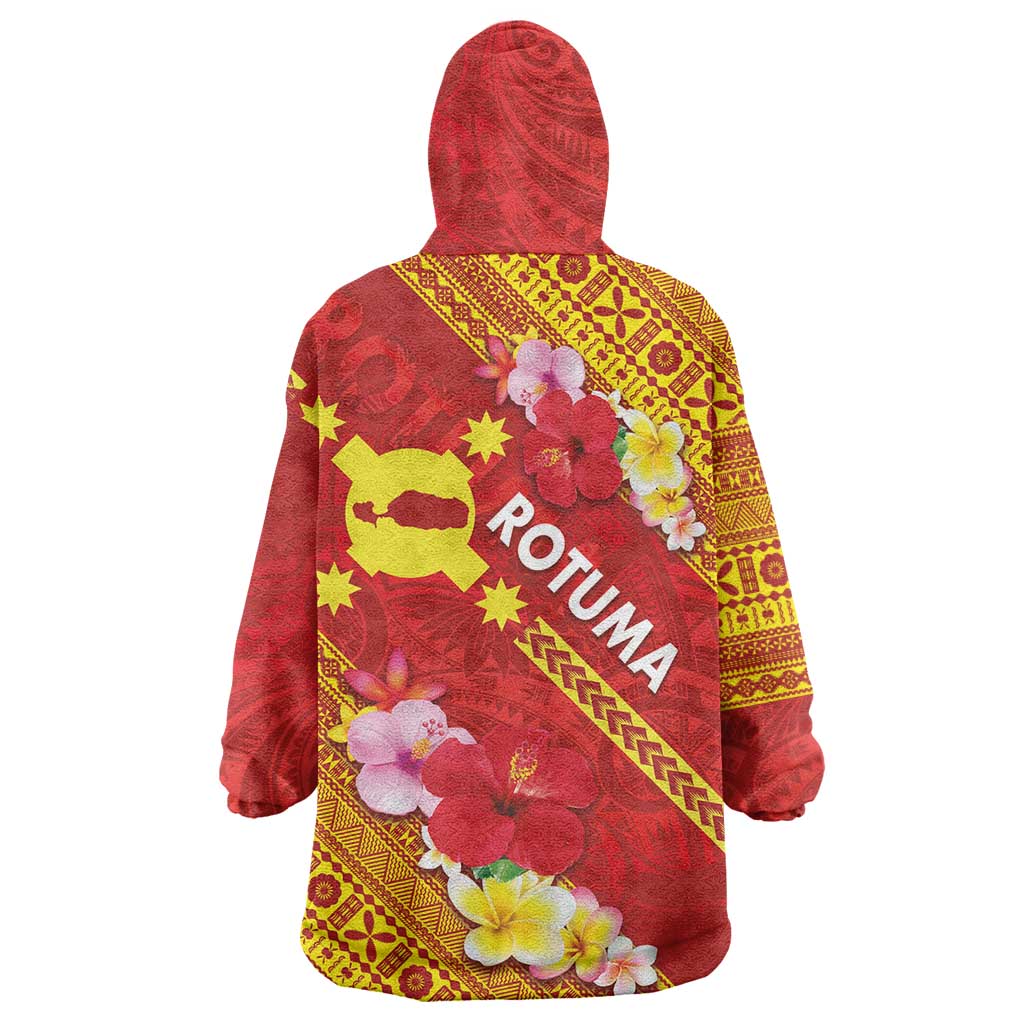 Rotuma Island Wearable Blanket Hoodie Fijian Tapa with Polynesian Art and Hibiscus LT03 - Polynesian Pride