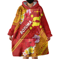 Rotuma Island Wearable Blanket Hoodie Fijian Tapa with Polynesian Art and Hibiscus LT03 - Polynesian Pride
