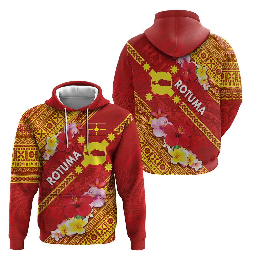 Rotuma Island Zip Hoodie Fijian Tapa with Polynesian Art and Hibiscus LT03 - Polynesian Pride
