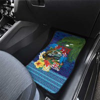 Fiji Iguana-Coat of Arms Car Mats with Hibiscus and Plumeria Palm Tree Tapa Art LT03 - Polynesian Pride