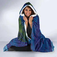 Fiji Iguana-Coat of Arms Hooded Blanket with Hibiscus and Plumeria Palm Tree Tapa Art LT03 - Polynesian Pride