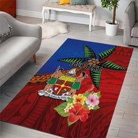Personalised Fiji and Rotuma Together Area Rug Fjian Masi and Pacific Pattern Mix Culture LT03 - Polynesian Pride