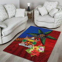 Personalised Fiji and Rotuma Together Area Rug Fjian Masi and Pacific Pattern Mix Culture LT03 - Polynesian Pride