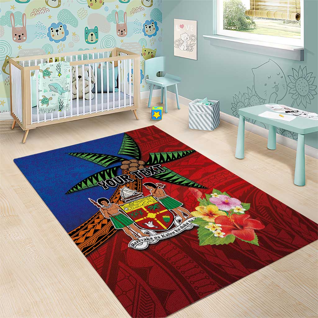 Personalised Fiji and Rotuma Together Area Rug Fjian Masi and Pacific Pattern Mix Culture LT03 - Polynesian Pride