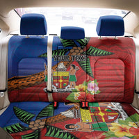 Personalised Fiji and Rotuma Together Back Car Seat Cover Fjian Masi and Pacific Pattern Mix Culture LT03 - Polynesian Pride