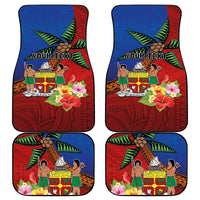 Personalised Fiji and Rotuma Together Car Mats Fjian Masi and Pacific Pattern Mix Culture LT03 - Polynesian Pride