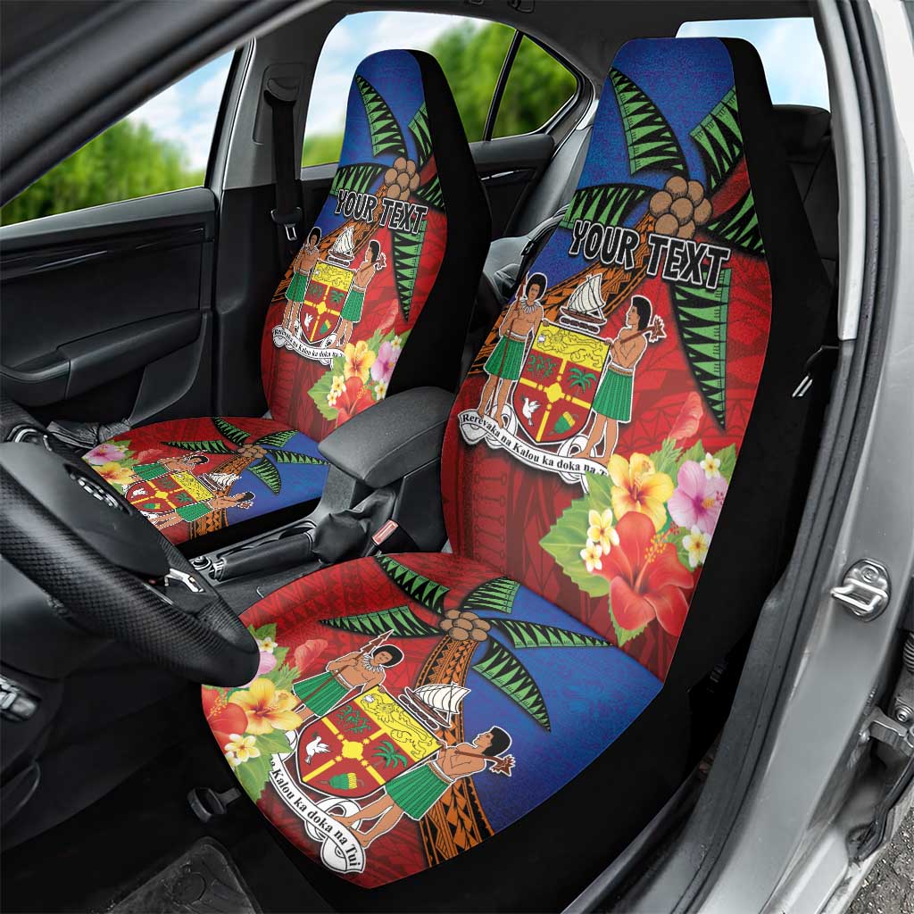 Personalised Fiji and Rotuma Together Car Seat Cover Fjian Masi and Pacific Pattern Mix Culture LT03 - Polynesian Pride