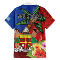 Personalised Fiji and Rotuma Together Family Matching Long Sleeve Bodycon Dress and Hawaiian Shirt Fjian Masi and Pacific Pattern Mix Culture LT03 - Polynesian Pride