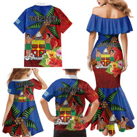 Personalised Fiji and Rotuma Together Family Matching Mermaid Dress and Hawaiian Shirt Fjian Masi and Pacific Pattern Mix Culture LT03 - Polynesian Pride
