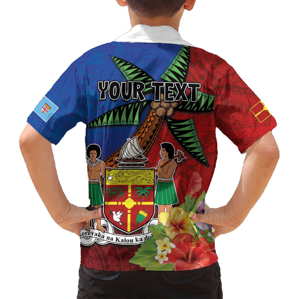 Personalised Fiji and Rotuma Together Family Matching Puletasi and Hawaiian Shirt Fjian Masi and Pacific Pattern Mix Culture LT03 - Polynesian Pride