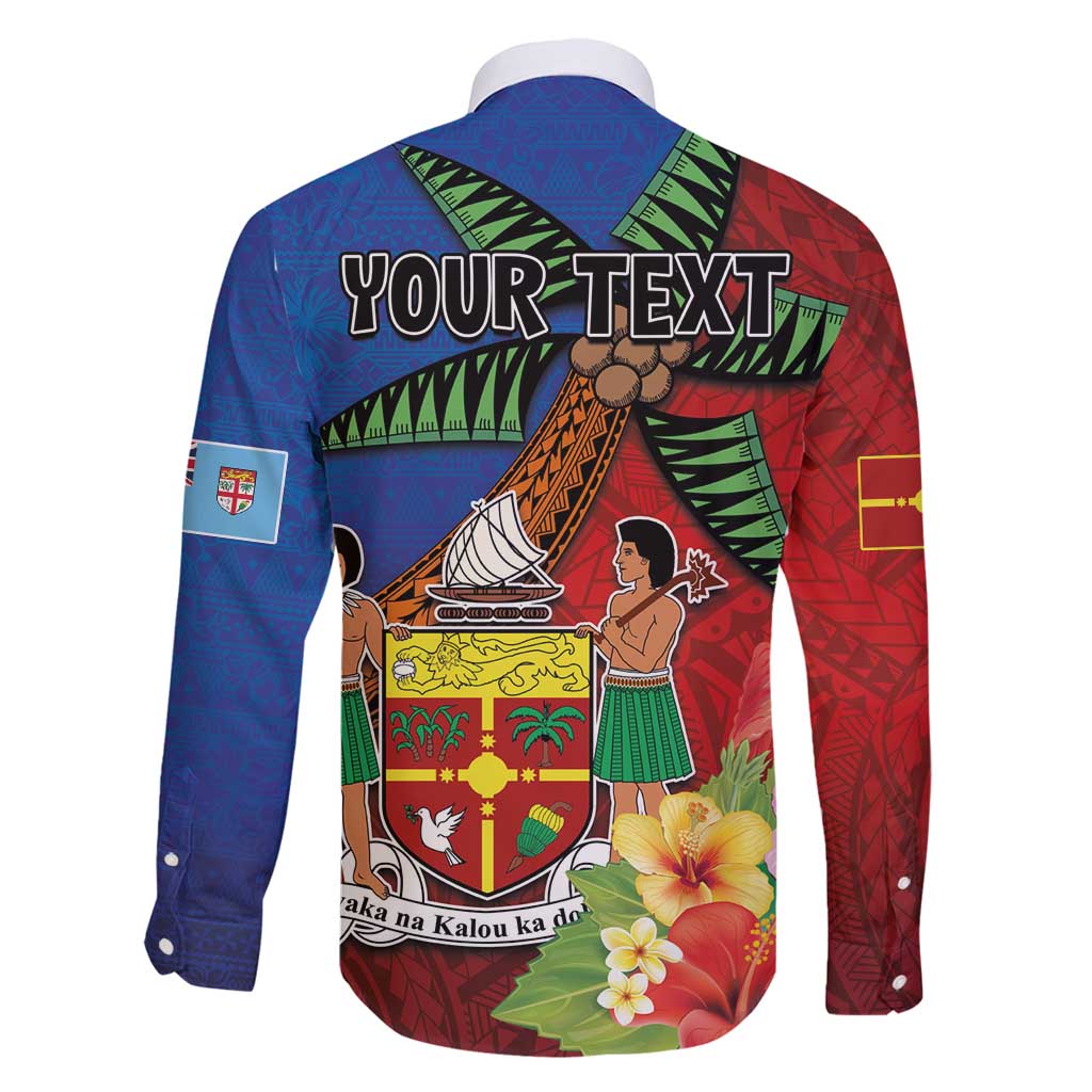 Personalised Fiji and Rotuma Together Family Matching Puletasi and Hawaiian Shirt Fjian Masi and Pacific Pattern Mix Culture LT03 - Polynesian Pride