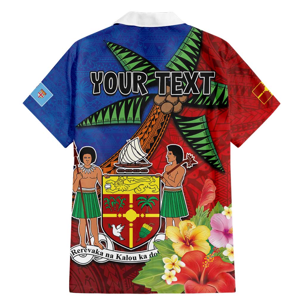 Personalised Fiji and Rotuma Together Family Matching Summer Maxi Dress and Hawaiian Shirt Fjian Masi and Pacific Pattern Mix Culture LT03 - Polynesian Pride