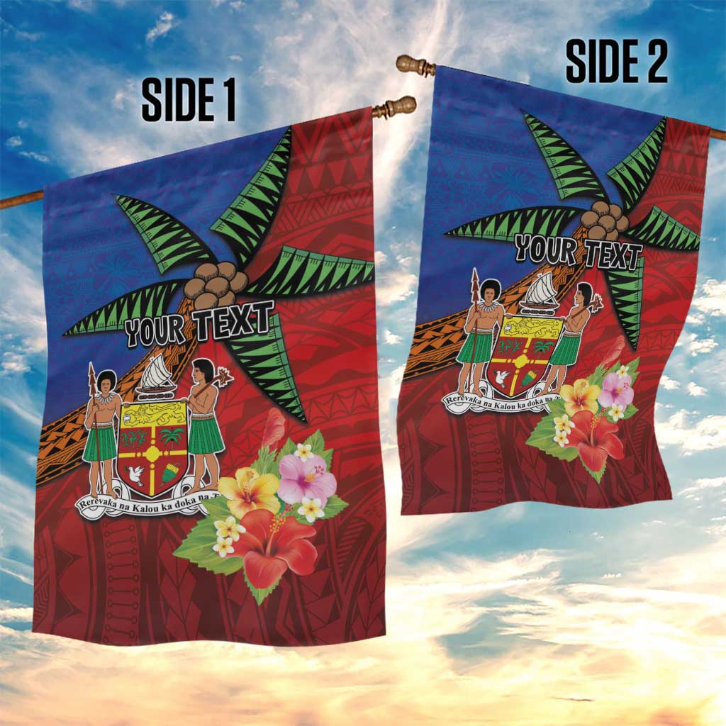 Personalised Fiji and Rotuma Together Garden Flag Fjian Masi and Pacific Pattern Mix Culture LT03 - Polynesian Pride