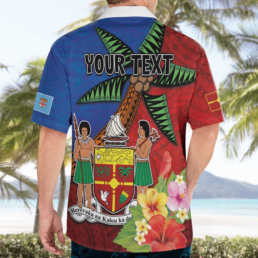 Personalised Fiji and Rotuma Together Hawaiian Shirt Fjian Masi and Pacific Pattern Mix Culture LT03 - Polynesian Pride
