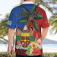 Personalised Fiji and Rotuma Together Hawaiian Shirt Fjian Masi and Pacific Pattern Mix Culture LT03 - Polynesian Pride