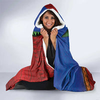 Personalised Fiji and Rotuma Together Hooded Blanket Fjian Masi and Pacific Pattern Mix Culture LT03 - Polynesian Pride