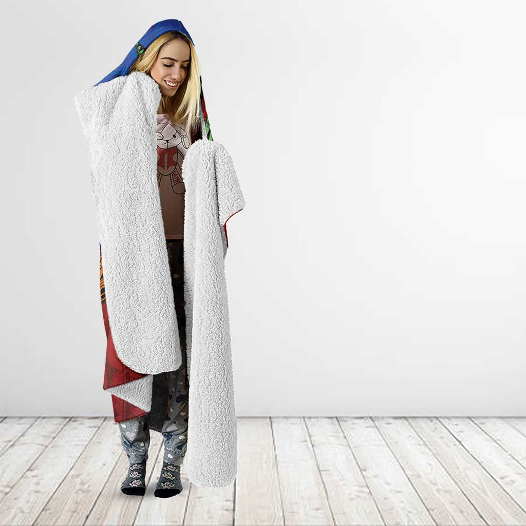Personalised Fiji and Rotuma Together Hooded Blanket Fjian Masi and Pacific Pattern Mix Culture LT03 - Polynesian Pride