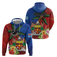 Personalised Fiji and Rotuma Together Hoodie Fjian Masi and Pacific Pattern Mix Culture LT03 - Polynesian Pride