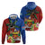 Personalised Fiji and Rotuma Together Hoodie Fjian Masi and Pacific Pattern Mix Culture
