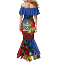 Personalised Fiji and Rotuma Together Mermaid Dress Fjian Masi and Pacific Pattern Mix Culture