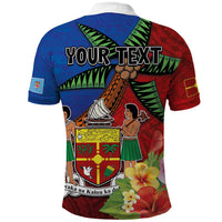 Personalised Fiji and Rotuma Together Polo Shirt Fjian Masi and Pacific Pattern Mix Culture LT03 - Polynesian Pride