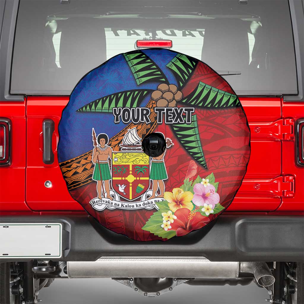 Personalised Fiji and Rotuma Together Spare Tire Cover Fjian Masi and Pacific Pattern Mix Culture LT03 - Polynesian Pride