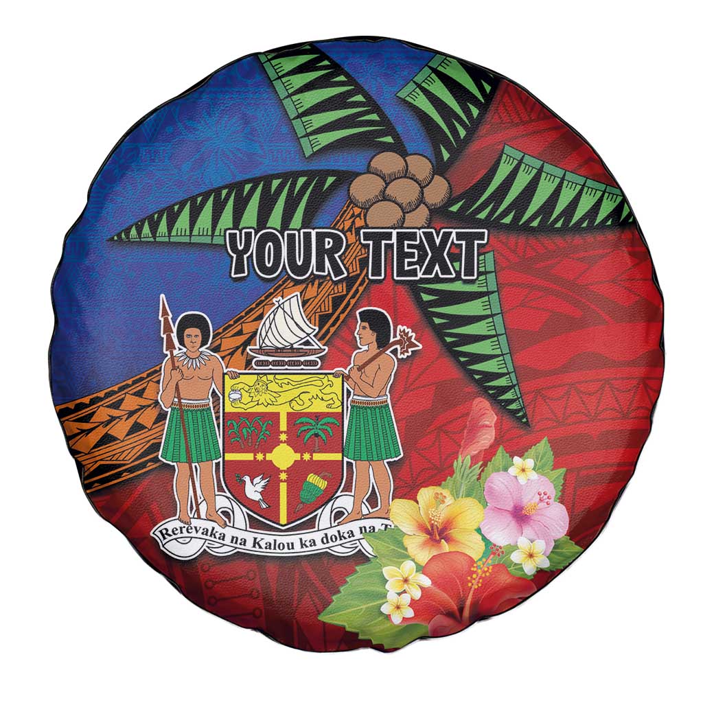 Personalised Fiji and Rotuma Together Spare Tire Cover Fjian Masi and Pacific Pattern Mix Culture LT03 - Polynesian Pride