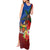Personalised Fiji and Rotuma Together Tank Maxi Dress Fjian Masi and Pacific Pattern Mix Culture