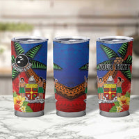 Personalised Fiji and Rotuma Together Tumbler Cup Fjian Masi and Pacific Pattern Mix Culture LT03 - Polynesian Pride