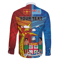 Personalised Fiji and Rotuma Together Family Matching Long Sleeve Bodycon Dress and Hawaiian Shirt Tapa and Pacific Art Pattern with Cultural Emblems Half Style LT03 - Polynesian Pride